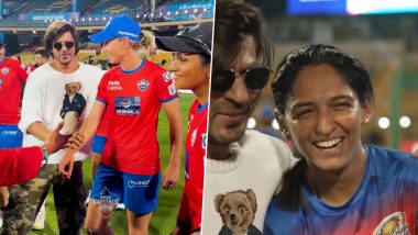 Shah Rukh Khan Meets Harmanpreet Kaur, Meg Lanning and Other Cricket Stars in Bengaluru Ahead of WPL 2024 Opening Ceremony (Watch Videos)